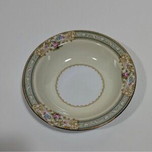Noritake Lynbrook Berry Bowl Floral Gold Trim Porcelain Japan Vintage